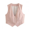 v neck sleeveless lazer vest women's