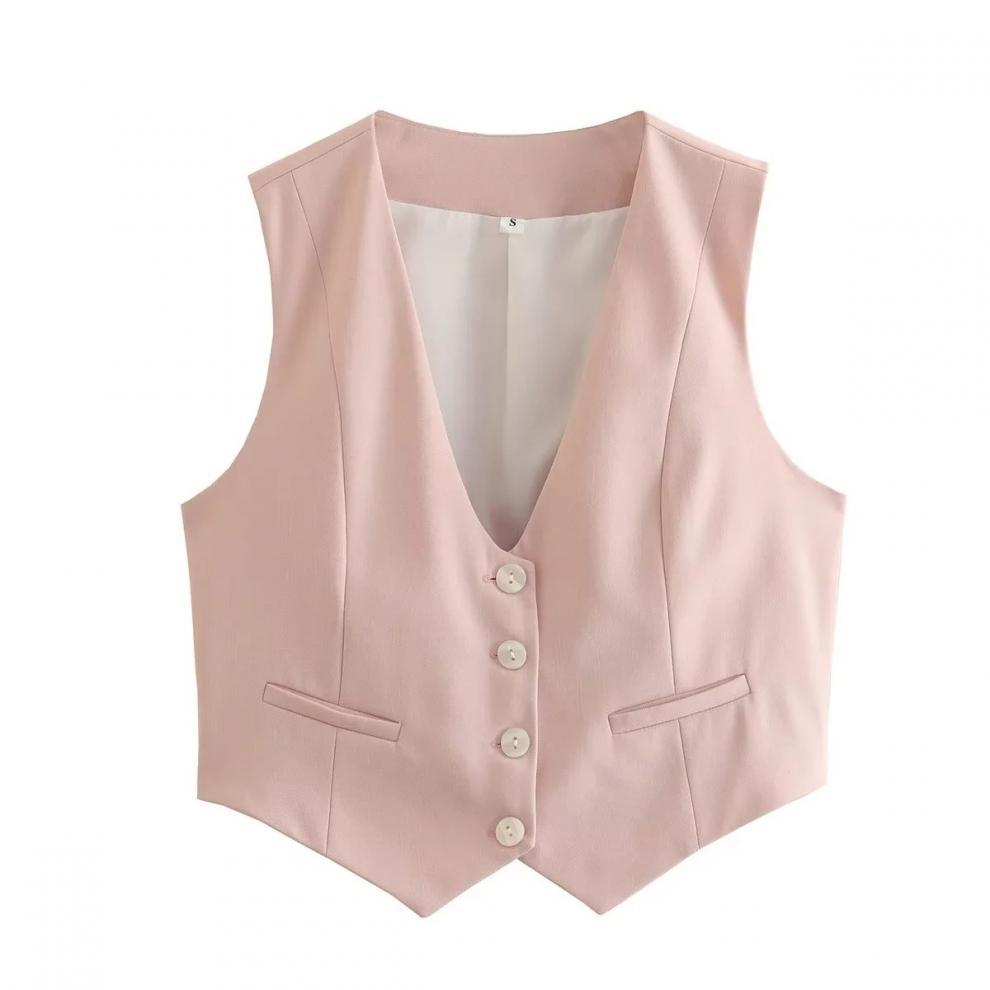 v neck sleeveless lazer vest women's