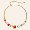 Women’s Silver Tone Geometric Stone Waist Chain