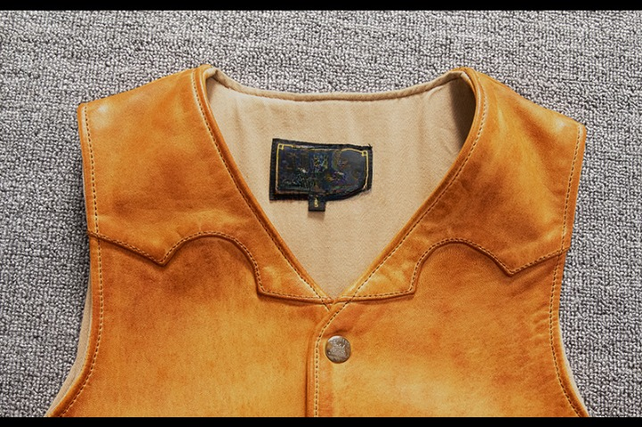 Men Vintage Brown Genuine Leather Vest