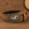 Men’s Western Longhorn Cowboy Leather Belt