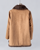 Women’s Suede Jacket Brown Fur Collar Mid-Length Winter Coat