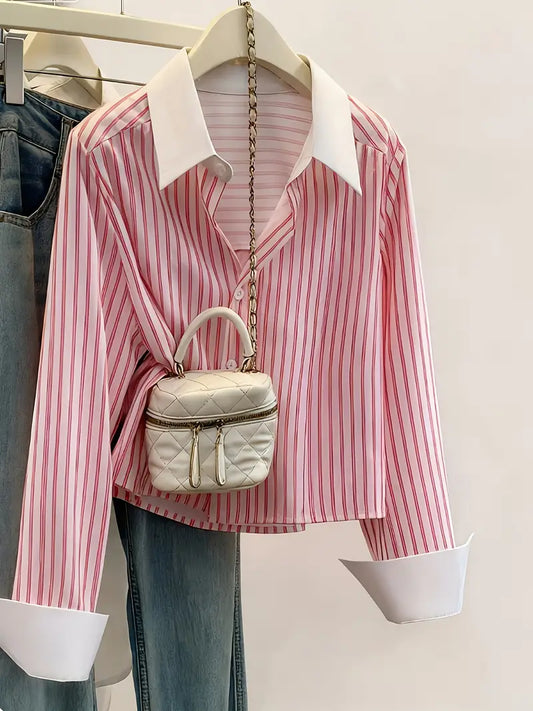 Long Sleeves Cropped Work Shirt