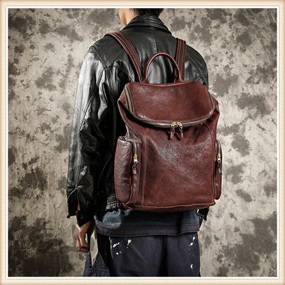 Genuine Leather Large Backpack Travel