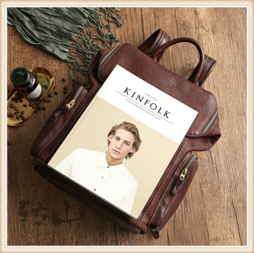 Genuine Leather Large Backpack Travel