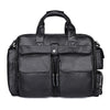 Genuine Leather Office Briefcase Laptop Bag with Trolley Sleeve for Men