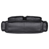 Genuine Leather Office Briefcase Laptop Bag with Trolley Sleeve for Men
