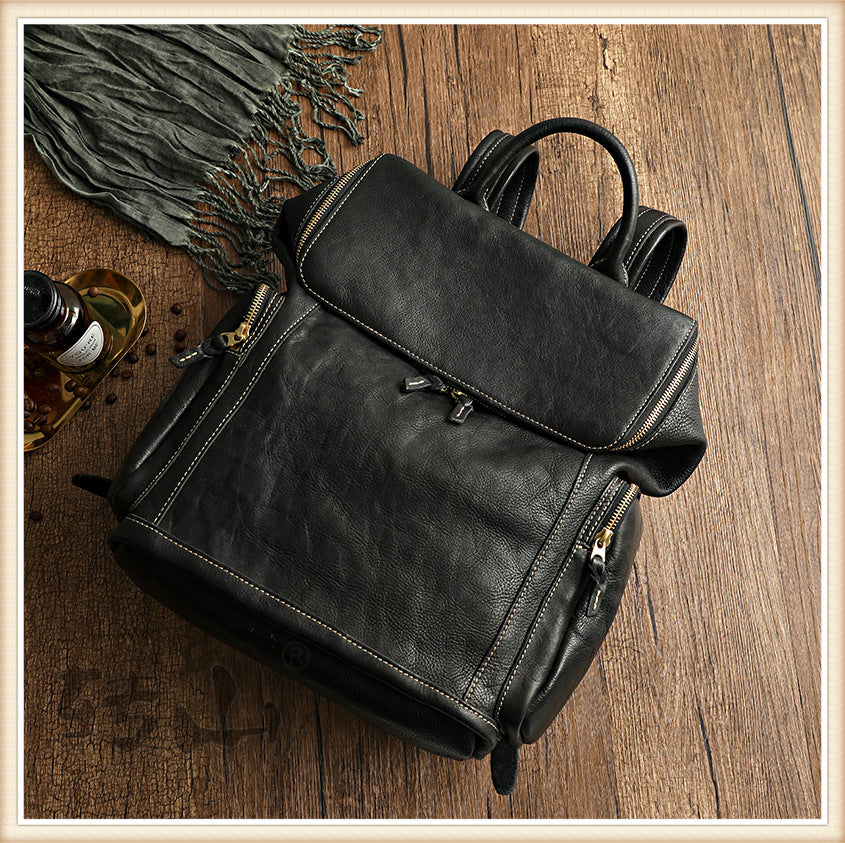 Genuine Leather Large Backpack Travel