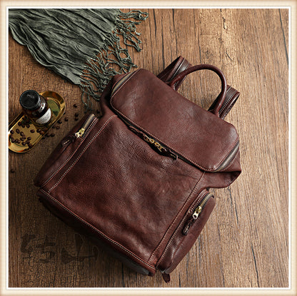 Genuine Leather Large Backpack Travel