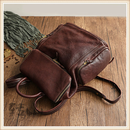 Genuine Leather Large Backpack Travel