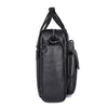 Genuine Leather Office Briefcase Laptop Bag with Trolley Sleeve for Men