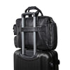 Genuine Leather Office Briefcase Laptop Bag with Trolley Sleeve for Men
