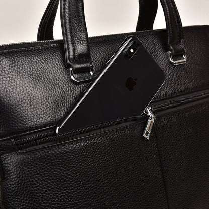 Genuine Leather Men's Office Briefcase Bag