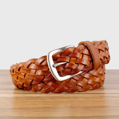 Braided Real Leather Belt For Women