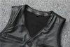 Black top grain cowhide leather riding vest