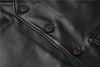 Black top grain cowhide leather riding vest