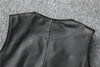 Black top grain cowhide leather riding vest
