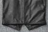 Black top grain cowhide leather riding vest