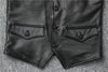Men’s Genuine Leather Vest Waistcoat Slim Japanese Style