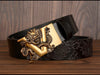 Men Dragon Buckle Cowhide Leather Belt