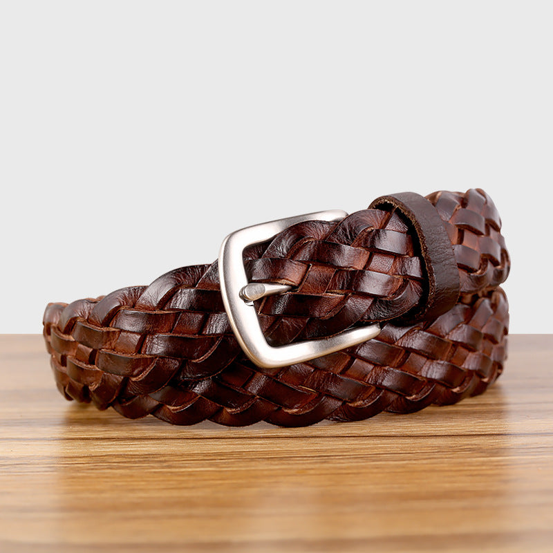 Braided Real Leather Belt For Women