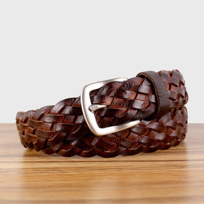Braided Real Leather Belt For Women