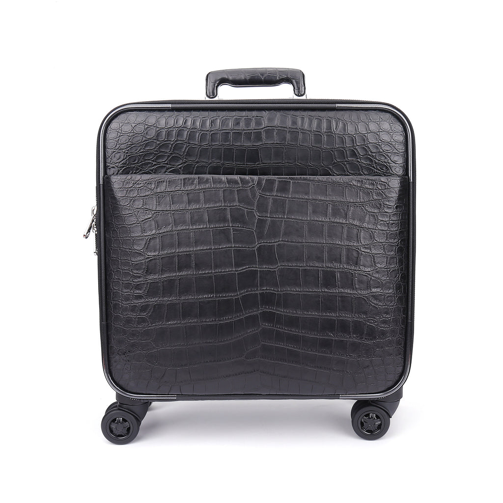 Premium Real Crocodile Leather Trolley Suitcase for Men