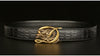 Men’s Leather Belt with Intertwined Crocodile Buckle