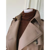 British sheepskin leather trench coat women
