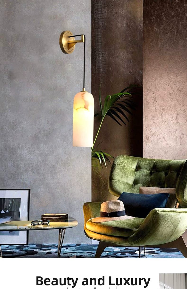 All-Copper Spanish Marble Wall Lamp