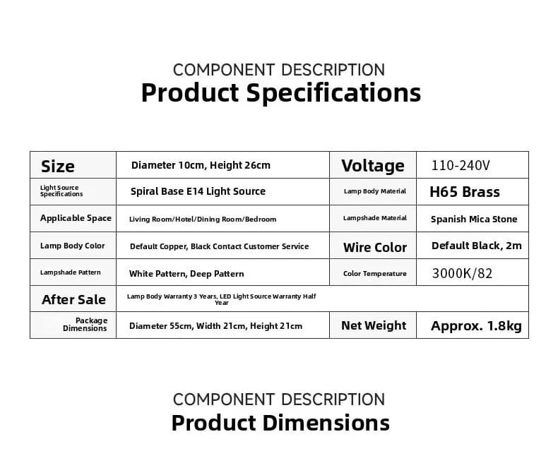 Spanish Natural Marble Pendant Ceiling Light