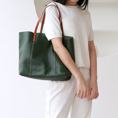 Women Leather Office Tote Bag Purse with Zipper