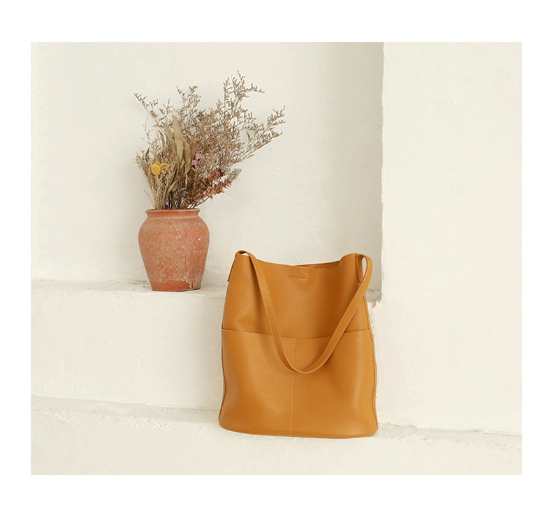 Women Leather Tote Bag Office Shoulder Purse