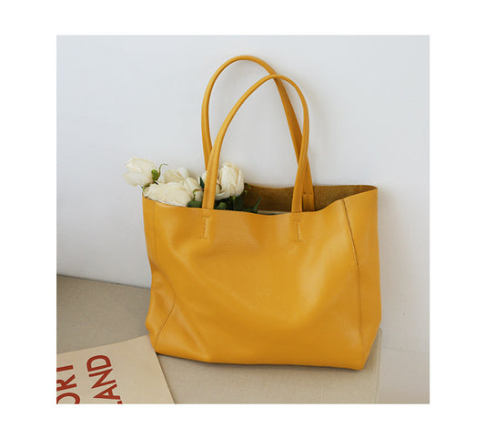 Women Leather Tote Bag Large Capacity Office Shoulder Purse
