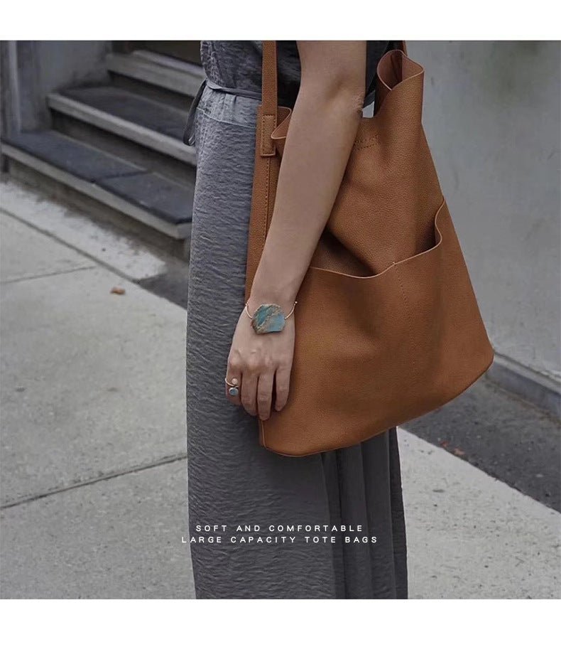 Women Leather Tote Bag Office Shoulder Purse