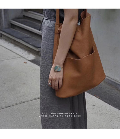 Women Leather Tote Bag Office Shoulder Purse