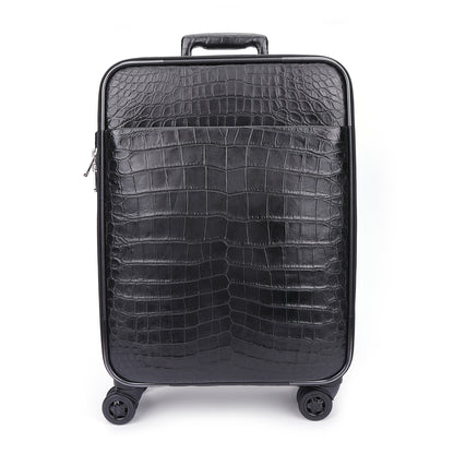 Premium Real Crocodile Leather Trolley Suitcase for Men