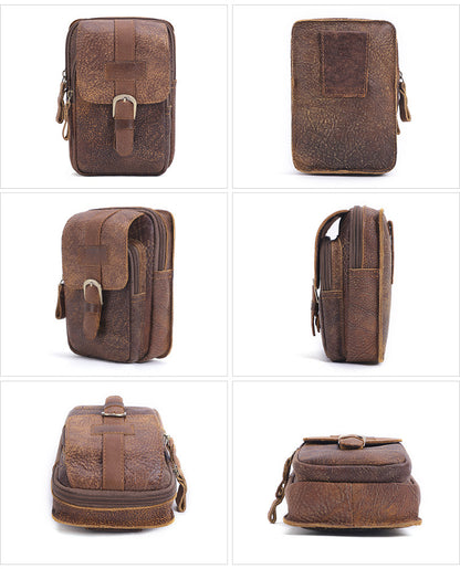 Men’s Leather Waist Bag with Belt Loop for Everyday Carry