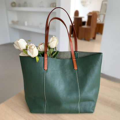 Women Leather Office Tote Bag Purse with Zipper