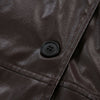 Women's Brown Genuine Leather Trench Coat