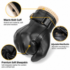 Winter Leather Gloves for Men with Sheepskin and Touchscreen