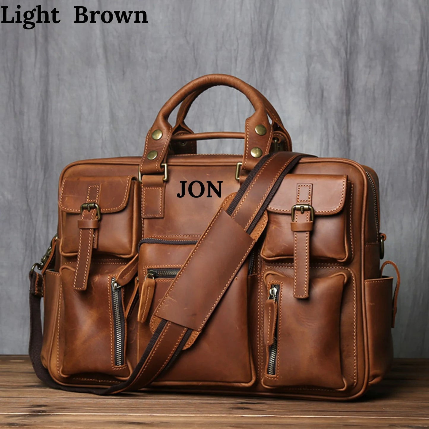 mens leather briefcase bag