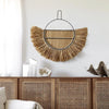 Raffia Wall Hanging Natural Grass Round Woven Tapestry