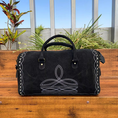 Boot Stitch Suede Weekender Duffle Bag