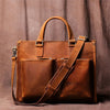 Distress Brown Leather Messenger Handbag