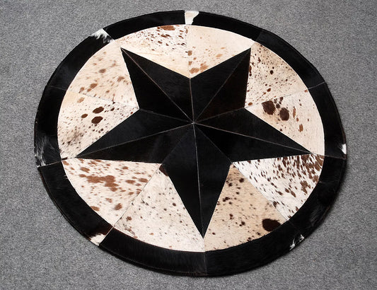 round patchwork cowhide rugs 4 x 4