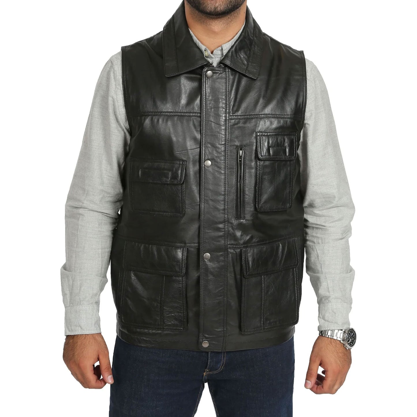 Black Sheep Leather Waistcoat Vest