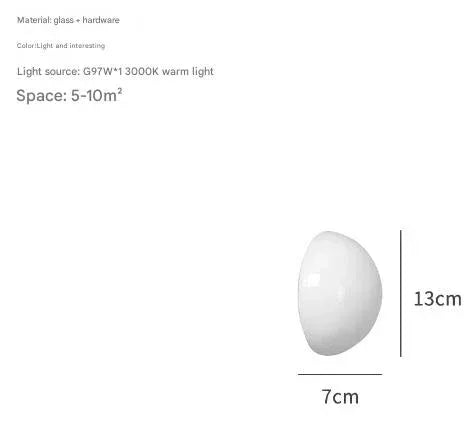 Nordic Round Glass Wall Lamp Minimalist Hemisphere Wall Light 1