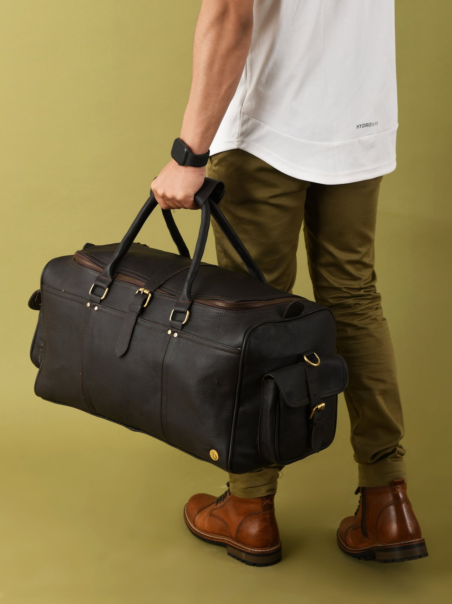 Large Carry On Leather Holdall