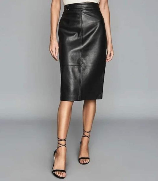 Handmade leather skirt long style